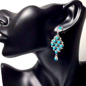 Earring Blue turquoise, 2” Length
